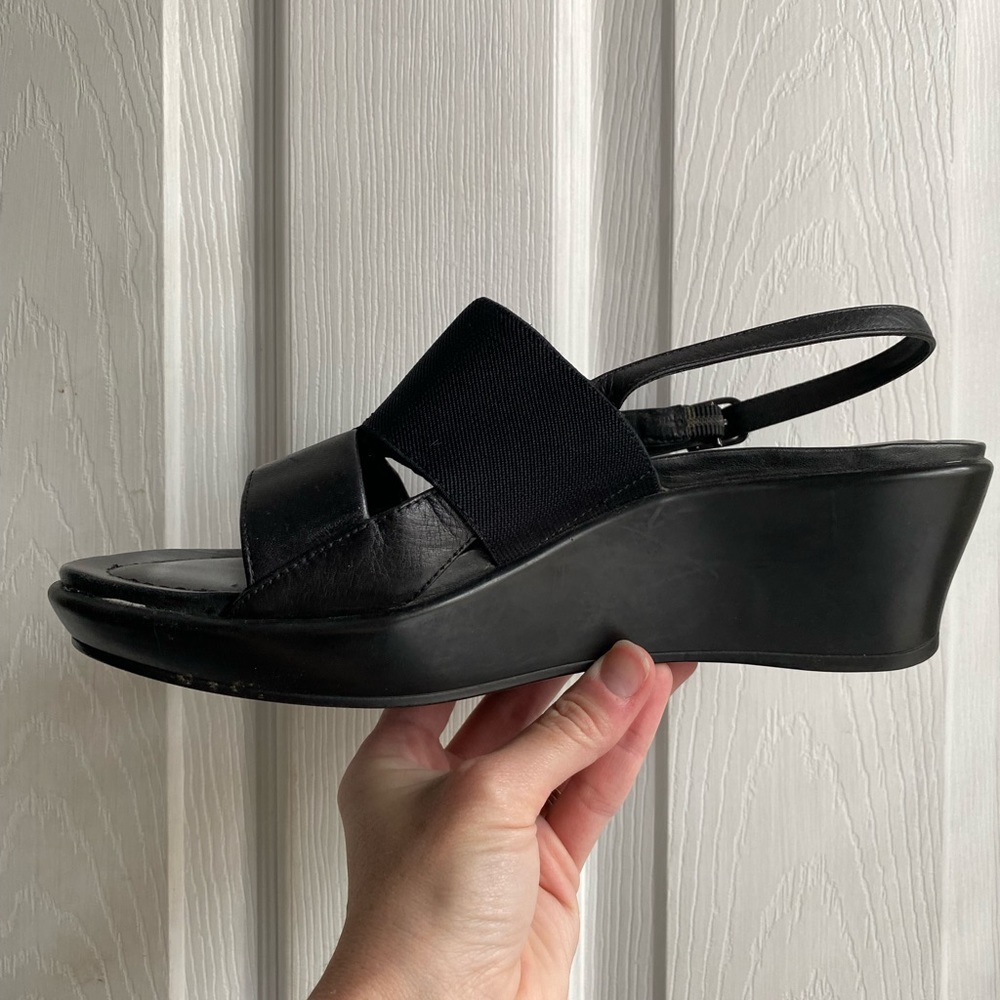 Dansko Womens Diandra Black Slingback Wedges Platform Sandals Shoes EU40 US7.5